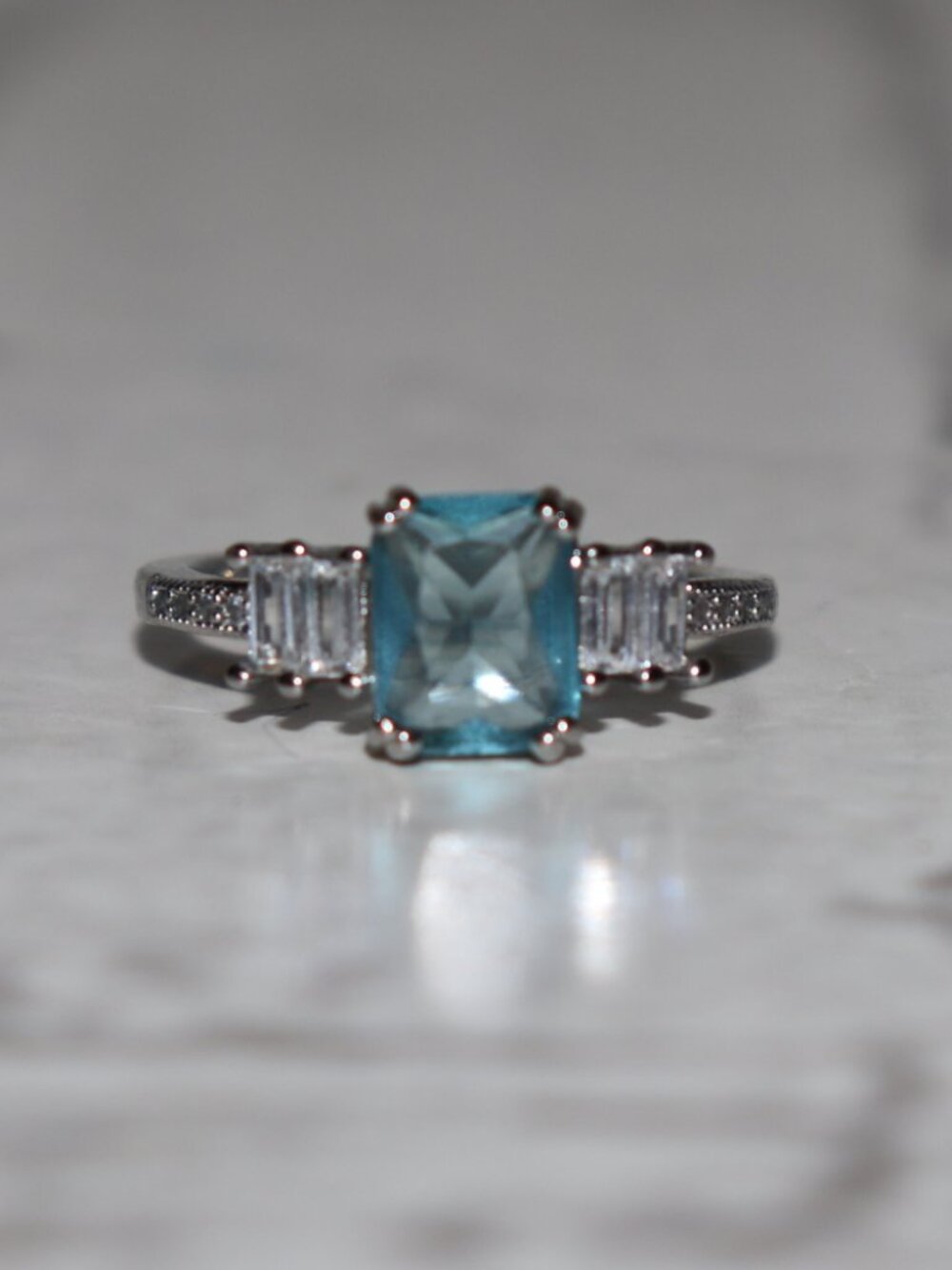 💙✨ Silver Blue Multi‑Stone Ring · Size 9.5 · NWOT
